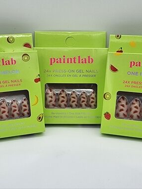 Paintlab Watermelon Press On Nails Bundle 3 Pack Cute Summer Nail Set